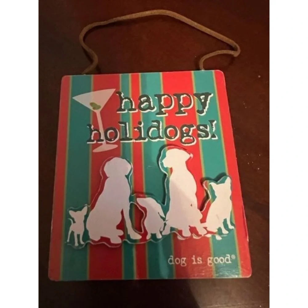 Dog Is Good Holiday Wall‎ Plaques Set By Kurt S. Adler dog lover festive design